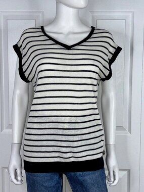 MELISSA NEPTON women's striped short-sleeved sweater small